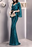 Sequins Deep-V Mermaid Evening Dress