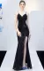 Sexy Sequins Straps Slit Mermaid Evening Dress