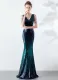 Sequins Colorful V-Neck Mermaid Evening Dress