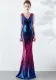 Sequins Colorful V-Neck Mermaid Evening Dress