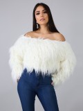 Sexy Off the Shoulder Fur Sweater