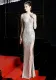 Occassional Sequins V-Neck Slit Evening Dress