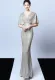 Occassional Sequins Batwing Sleeves Mermaid Evening Dress