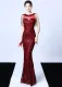 Occassional Sequins Fringe Mermaid Evening Dress
