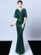 Occassional Sequins Batwing Sleeves Mermaid Evening Dress