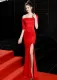 Occassional One Shoulder Slit Evening Dress