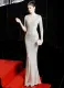 Sequins Half Sleeves Round Neck Evening Dress
