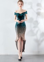 Sequins Sweetheart High Low Mermaid Evening Dress