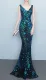 Sequins Sleeveless V-Neck Mermaid Evening Dress