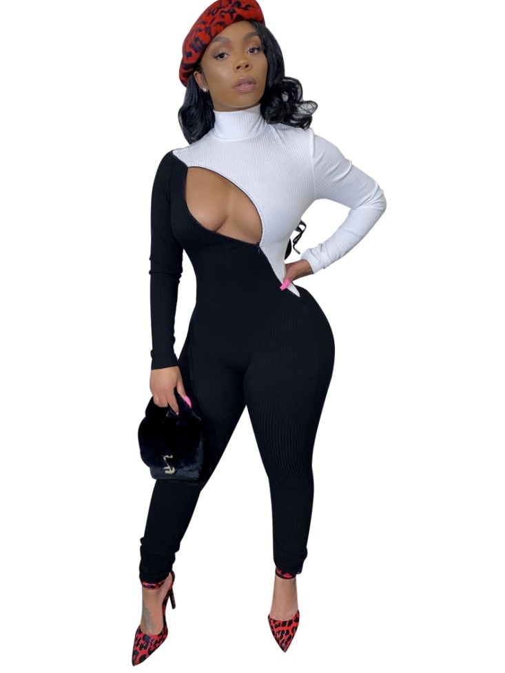 long sleeve bodycon jumpsuit