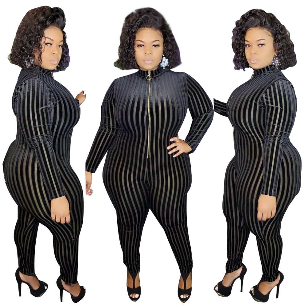 plus size black bodycon jumpsuit