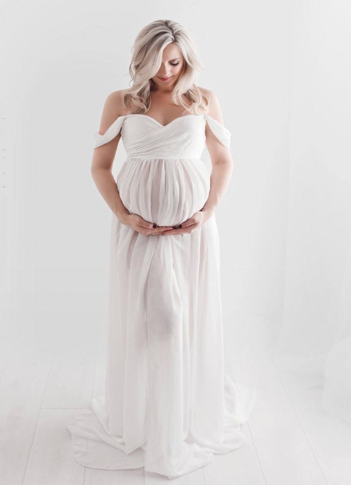 Onwijs Groothandel sexy lieverd witte moederschap lange jurk AT-95