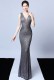 Sequins V-Neck Sleeveless Mermaid Evening Dress