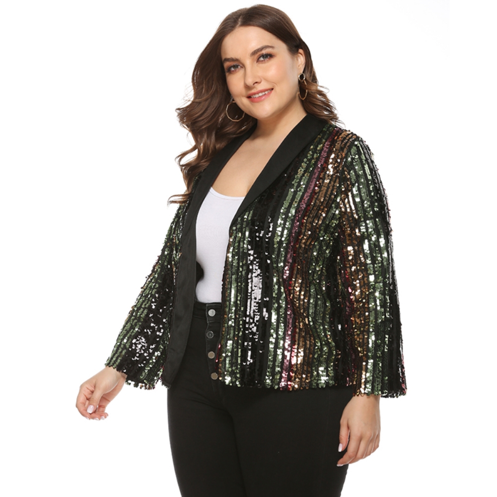 plus size sequin cardigan