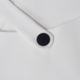 Print White and Black Peplum Office Dress