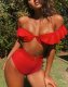 High Waist Two-Piece Solid Swimwear