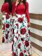 Long Sleeve Flower Maxi Dress