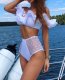 Sexy Ruffle Shoulder High Waist Two Piece Swimsuit