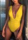 One-Piece Deep-V Swimwear