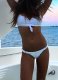 Plain Color Two-Piece Bottoned Swimwear