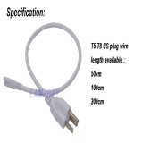 T5 T8 US Plug Cable 50cm 100cm 200cm 3 Prong Power Cords Electric Wire used for LED Tube Light Integrated Fixture