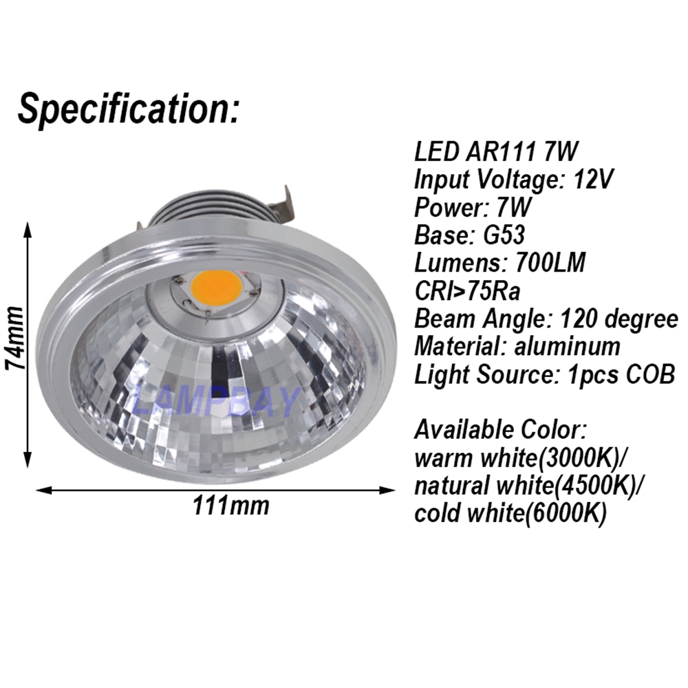 Foco Led AR-111 LED 12V incluye Driver/Transformador – Laiting Iluminación