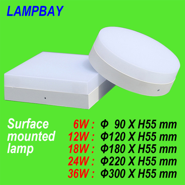 LED Panel Light Surface Mounted Ceiling lamp downlights Wall Lights Round Square shape 85-265V input 6W 12W 18W 24W 36W