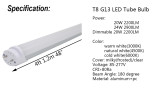 LED Tube Bulb 4ft 48  120cm Dimmable Lamp 20W 24W T8 G13 Bi-Pin Retrofit Fluorescent Light Bar Lighting 110V 220V 277V