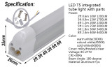 T5 Integrated Bulb Fixture 2ft 3ft 4ft 5ft 6ft 8ft LED Tube Light Slim Bar Lamp Linkable Linear Lighting Surface Mounted
