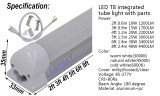 LED Tube Light 2ft 3ft 4ft 5ft 6ft 8ft T8 Integrated Bulb Fixture Surface Mounted 0.6m 0.9m 1.2m 1.5m 1.8m 2.4m Bar Lamp
