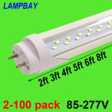 Double Row LED Tube Lights 2ft 3ft 4ft 5ft 6ft T8 G13 Fluorescent Retrofit Bulb Super Bright Lamp 48  1.2m Bar Lighting
