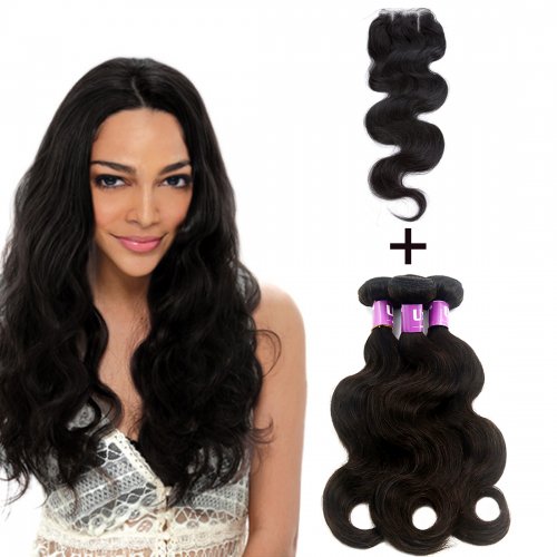 2017 New Product Indian Body Hair Weave Closure