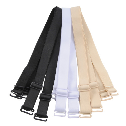 Beige Black White Cetornie 3 Pairs Convertible Bra Straps Bra Strap Shoulder Bra Straps Replacement Adjustable Elastic Straps for Women