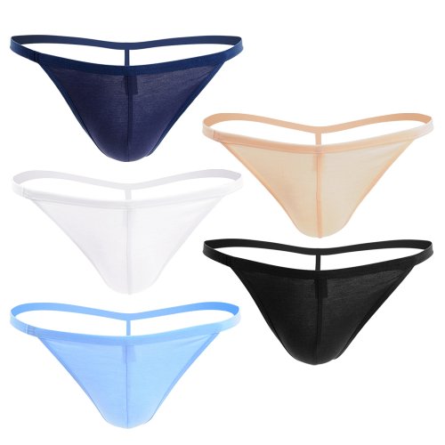 Closecret Men Cotton Underwear Stretchy T Back G String Thongs