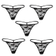 Closecret Women's Low Rise G-string Floral Lace Front Thong T-back Panties(5pcs/lot,black)