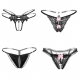 Black G-string, Women Charming T-back Thong Panties(4 Styles/set)