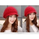 Women Winter Warm Knit Hat Wool Snow Ski Caps With Visor(pack of one)