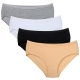 Closecret Women Completely Black Cotton Hipster Panty (Pack of 4)