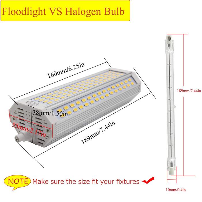 R7S LED 189mm 50W Non Dimmable Daylight White 6000K Type J Light Bulb J189 500W Double Ended Halogen Bulb Replacement 4700LM AC85-265V by Rowrun