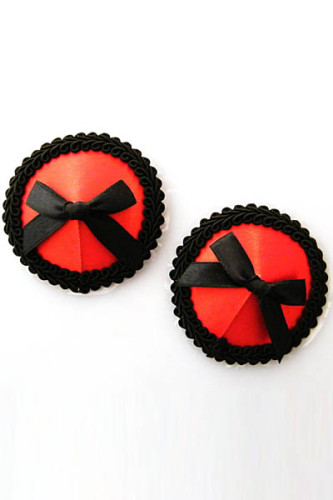 Round and Black Bow Nipple Covers L9735