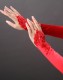 Red Beaded Satin Gloves TY022-1