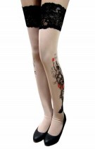 Skull Art Inspired Tattoo Stockings L9073