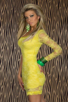 Ladies Elegant Dress Yellow  L2502-6