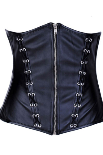 Newest Fashion Front Zipper Hot  Sexy Leather Corset L6036