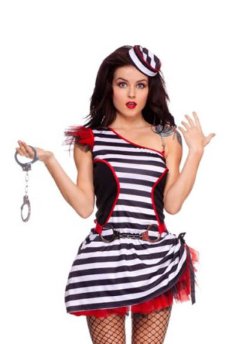Sexy Womens Jail Prisoner Inmate Halloween Costume L1167
