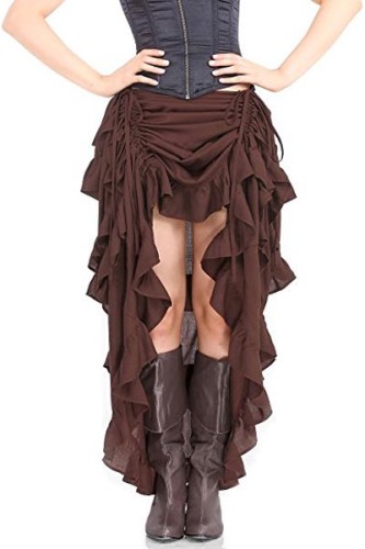Steampunk Show Girl Skirt Brown L549-2