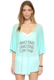 The loose Oversized Beach Top with Playful Words L38324