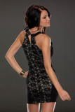Charismatic Lace over Panelling Black Vintage Dress L27678-1