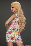 M,XXL Sexy VINTAGE 60s ROSE PRINT Zipper Dress Spring Floral Bod