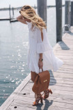White Cotton Tunic Beach Dress L38399